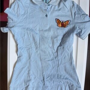 Dolce & Gabbana Light Blue Polo with Butterfly Patch